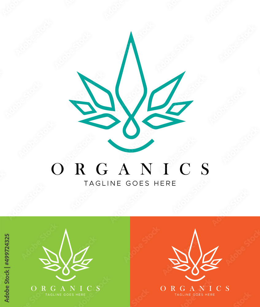 Organic logo. Natural logo design. Emblem logo design