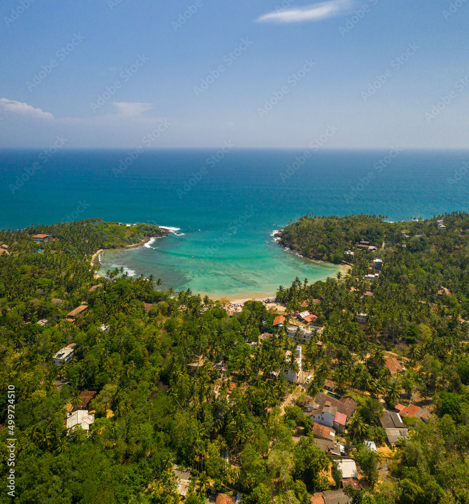 Aerial view of Hiriketiya Beach