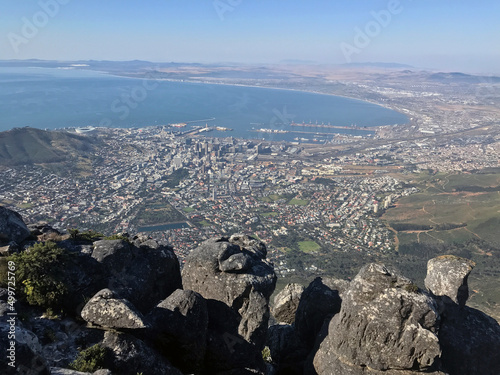 Panoramic View of Cape Town from Table Mountain, South Africa