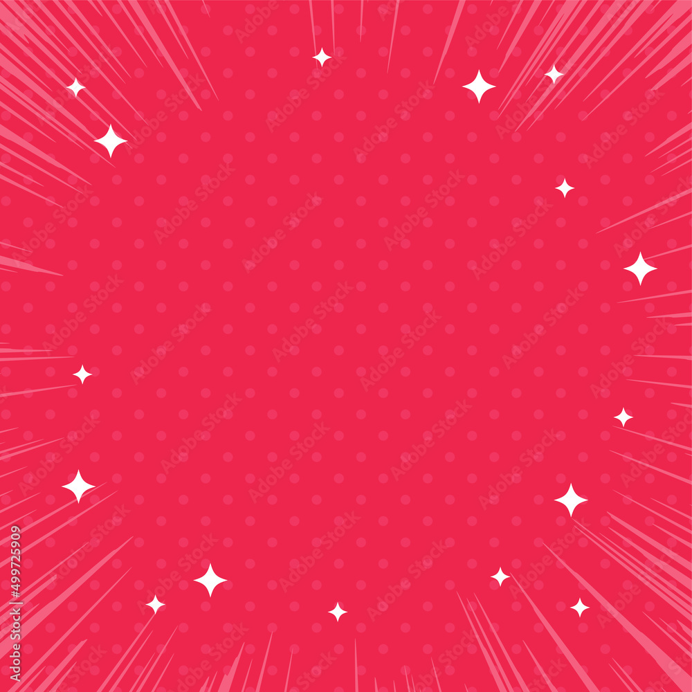 赤の集中線とキラキラの背景フレーム Stock Vector Adobe Stock