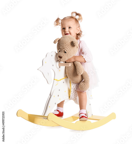 Adorable baby girl with roc...