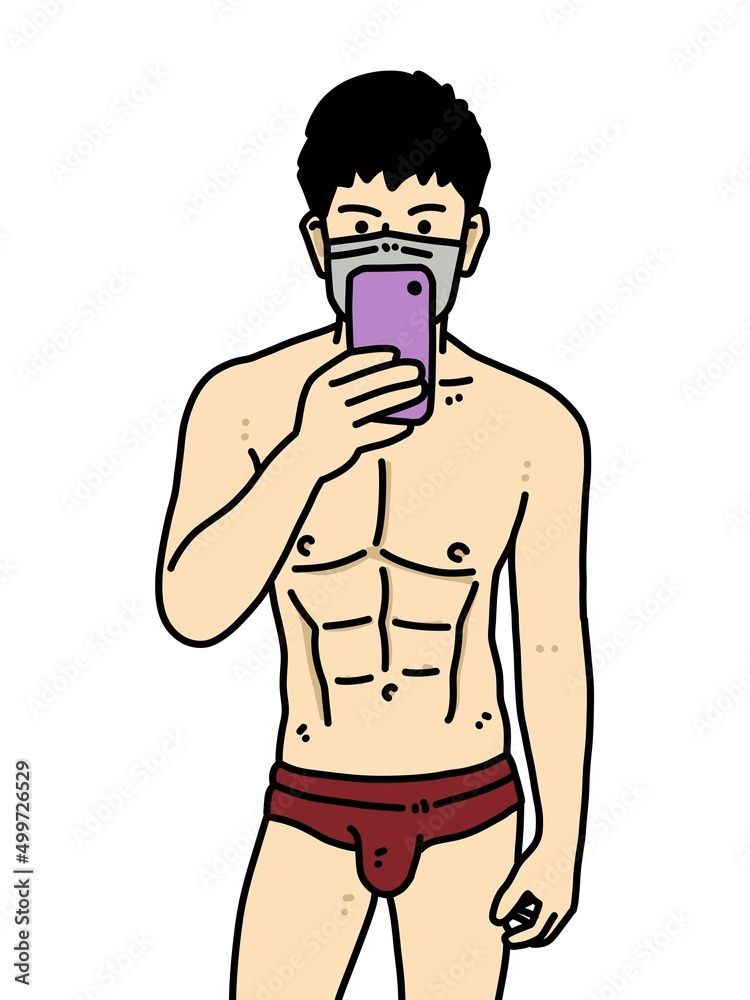 Fototapeta premium cute man cartoon on white background