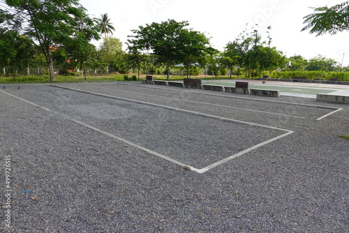 Petanque court in the park at bangkok thailand