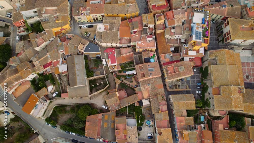 Drone Flight Over Castello D'Empuries Town Drone Flight Over Castello D'Empuries Town