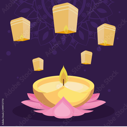 card of vesak day candles