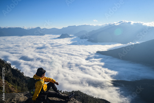 enjoy the view on the sea of clouds