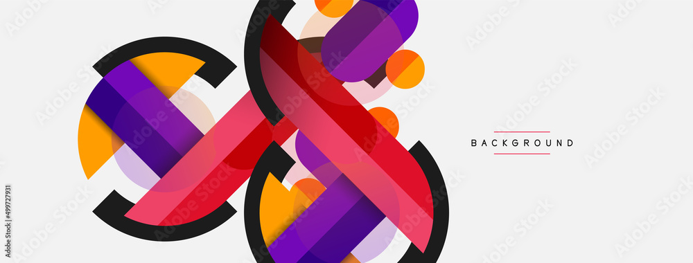 Round geometric shapes lines and circles. Vector template for wallpaper banner background or landing page Round geometric shapes lines and circles. Vector template for wallpaper banner background or landing page