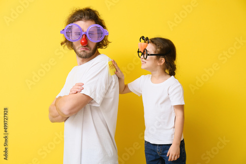 Little girl playing a prank...