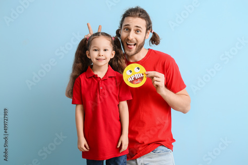 Father playing a prank on h...