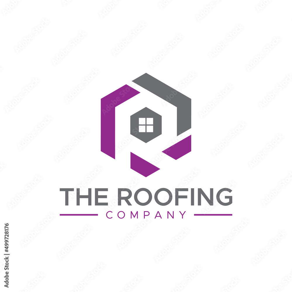 Fototapeta premium real estate logo design. roofing logo design