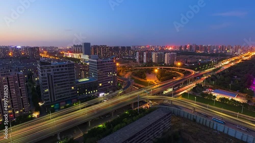 Wallpaper Mural A panoramic view of a bustling city in China from day to night. Time-lapse Torontodigital.ca