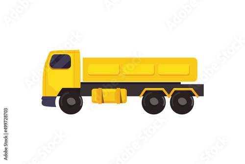 flat yellow truck illustration