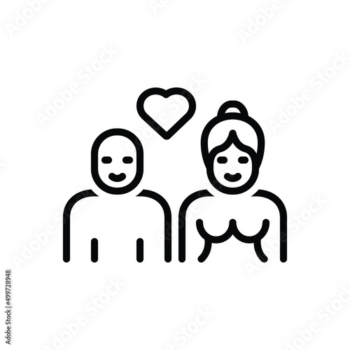 Black line icon for newly