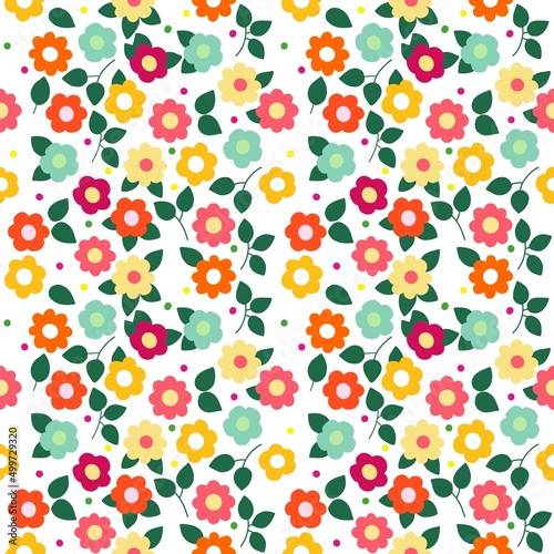 Fototapeta Naklejka Na Ścianę i Meble -  Elegance seamless pattern.seamless flower design pattern navy background.