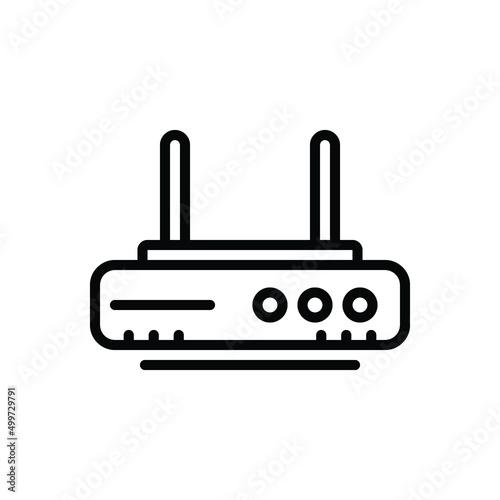 Black line icon for modem