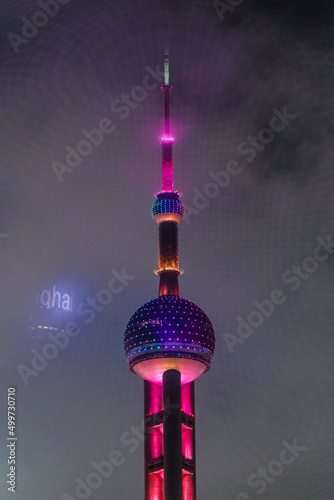 Photography Shanghai Pearl Tower Neon at night Cyberpunk