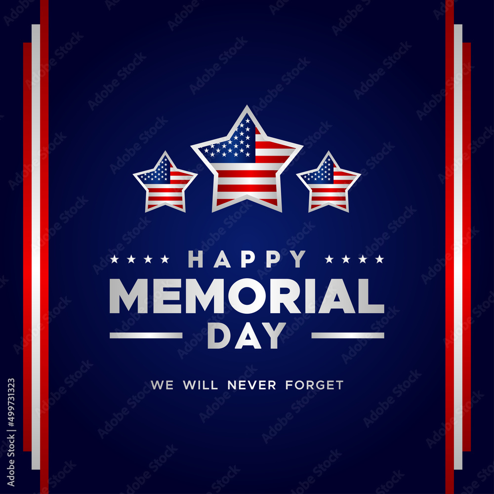 Happy Memorial Day Design Background For Greeting Moment