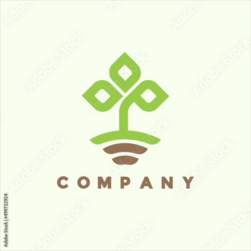 Modern eco fertilizer logo illustration design