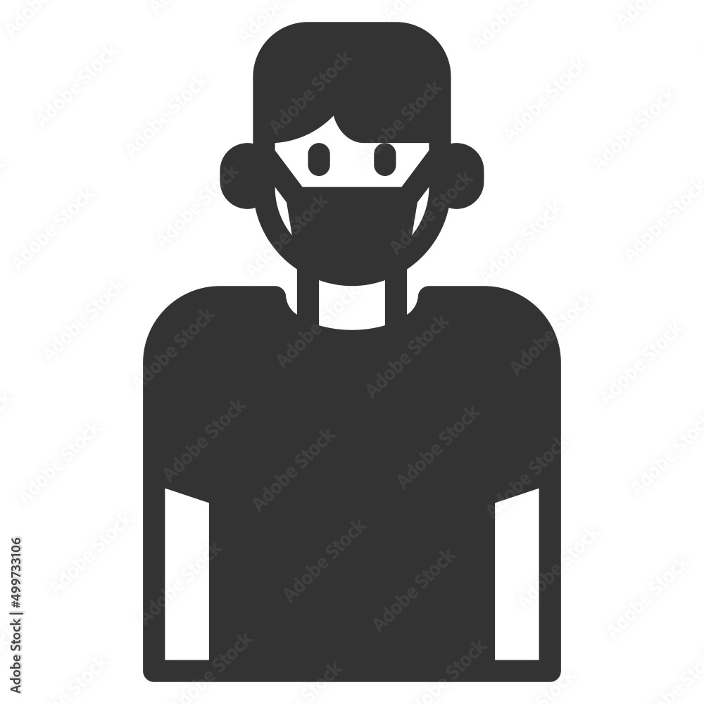 Simple patient solid icon, people and sick small shadow monotone color on the white background Simple patient solid icon, people and sick small shadow monotone color on the white background