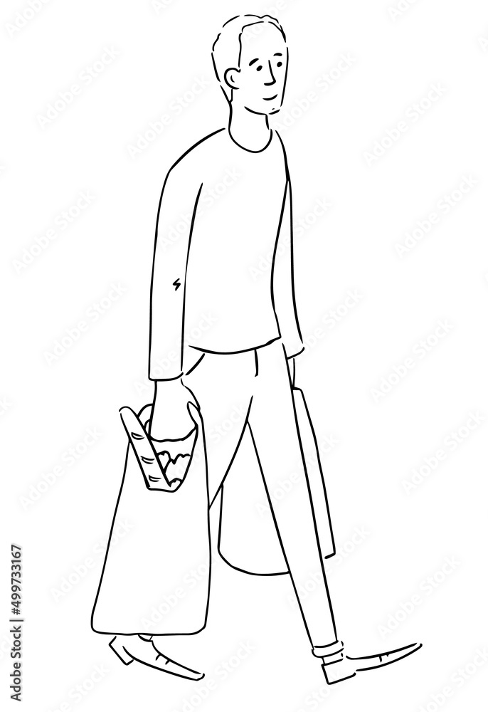 Man with shopping bags. Vector eps 10 illustration. Man with shopping bags. Vector eps 10 illustration.
