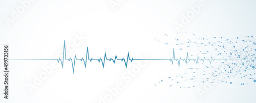 Foto abstract of heart-wave connecting DNA,vector networks science neurons vector