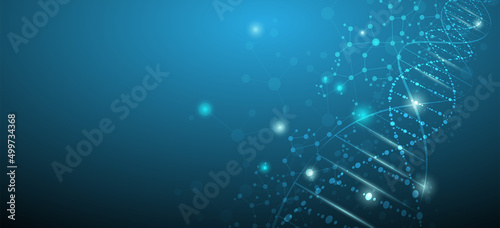 connection concept of fluorescence molecules and DNA is used in medicine and business.