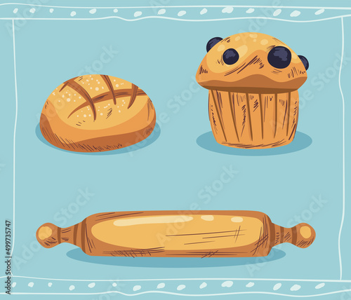 three flat bakery items