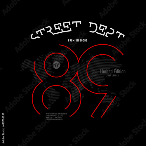 street department, typography slogan. Abstract design with the the lines style. Vector print tee shirt, typography, poster. 