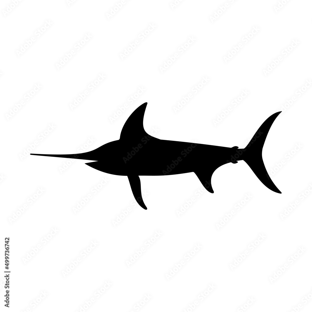 The Best Marlin Fish Silhouette Image on White Background The Best Marlin Fish Silhouette Image on White Background