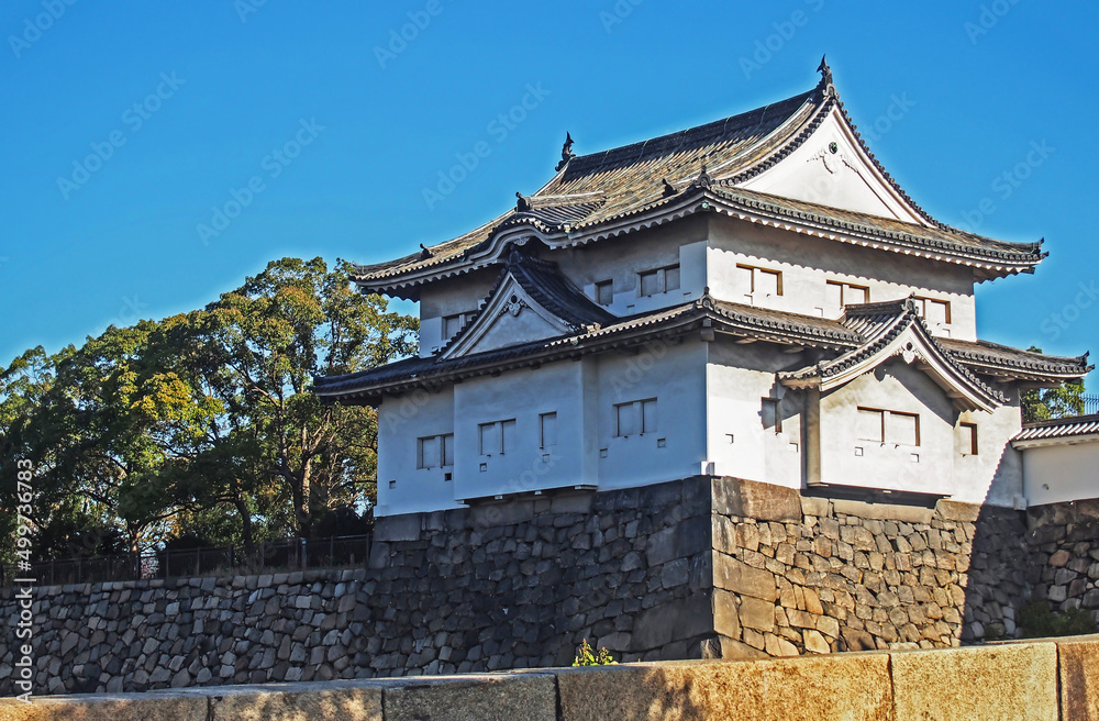 The Himeji Castle on blue sky