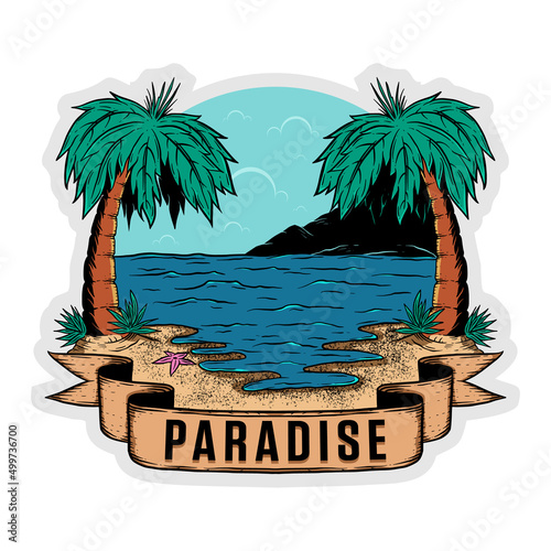 Shirt design beach floral surfing Premium Vector