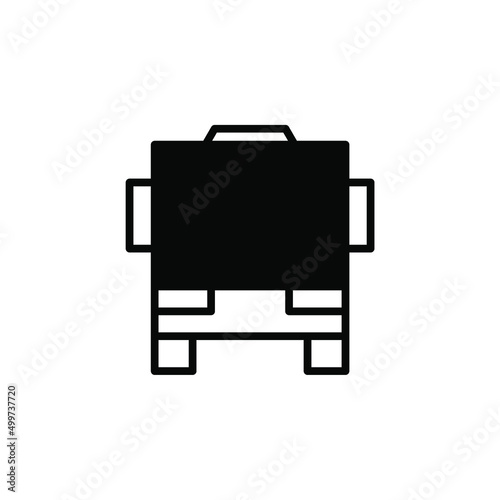 Bus, Autobus, Public, Transportation Solid Line Icon Vector Illustration Logo Template. Suitable For Many Purposes.
