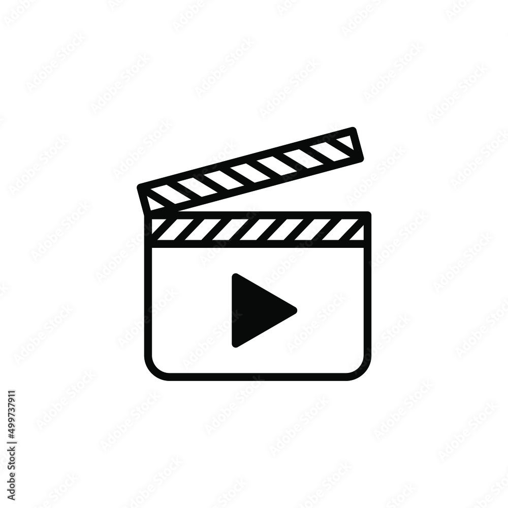 Video, Play, Film, Player, Movie Solid Line Icon Vector Illustration Logo Template. Suitable For Many Purposes.