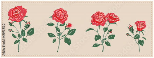 薔薇の花　セット（線無し）