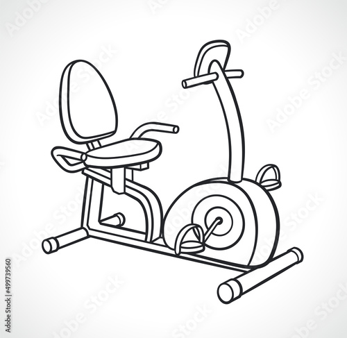 exercise bike recumbent outline illustration