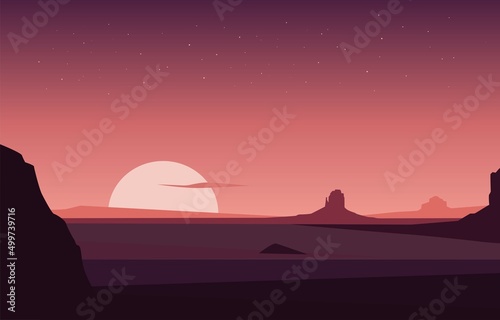 sunset in desert