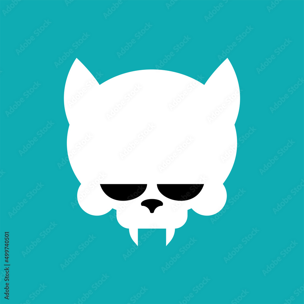 Cat skull sign isolated. icon Vector illustration Cat skull sign isolated. icon Vector illustration