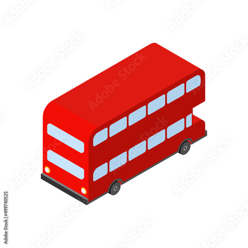 London Red double decker icon isolated. UK Landmark sign. Vector illustration