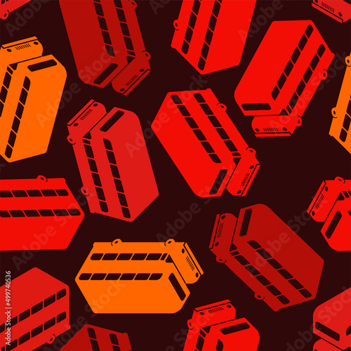London Red double decker bus pattern seamless. UK Landmark bus background. Vector texture
