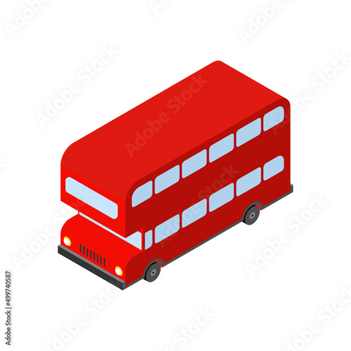 London Red double decker icon isolated. UK Landmark sign. Vector illustration