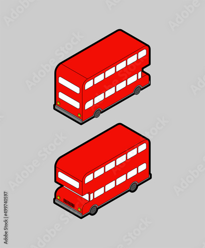 London Red double decker icon isolated. UK Landmark sign. Vector illustration