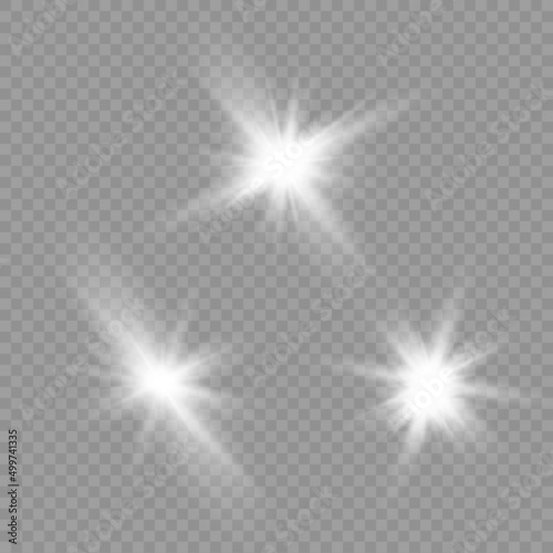 Glow light effect. Star burst with sparkles.Sun.light effect.