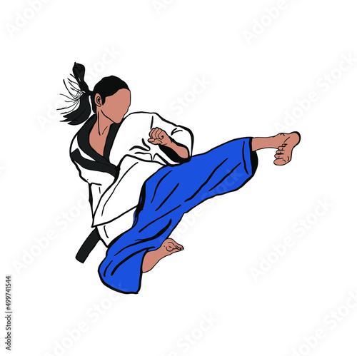 vector illustaration of taekwondo do some technique