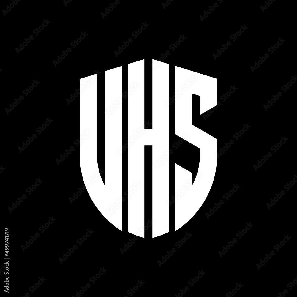 VHS letter logo design. VHS modern letter logo with black background