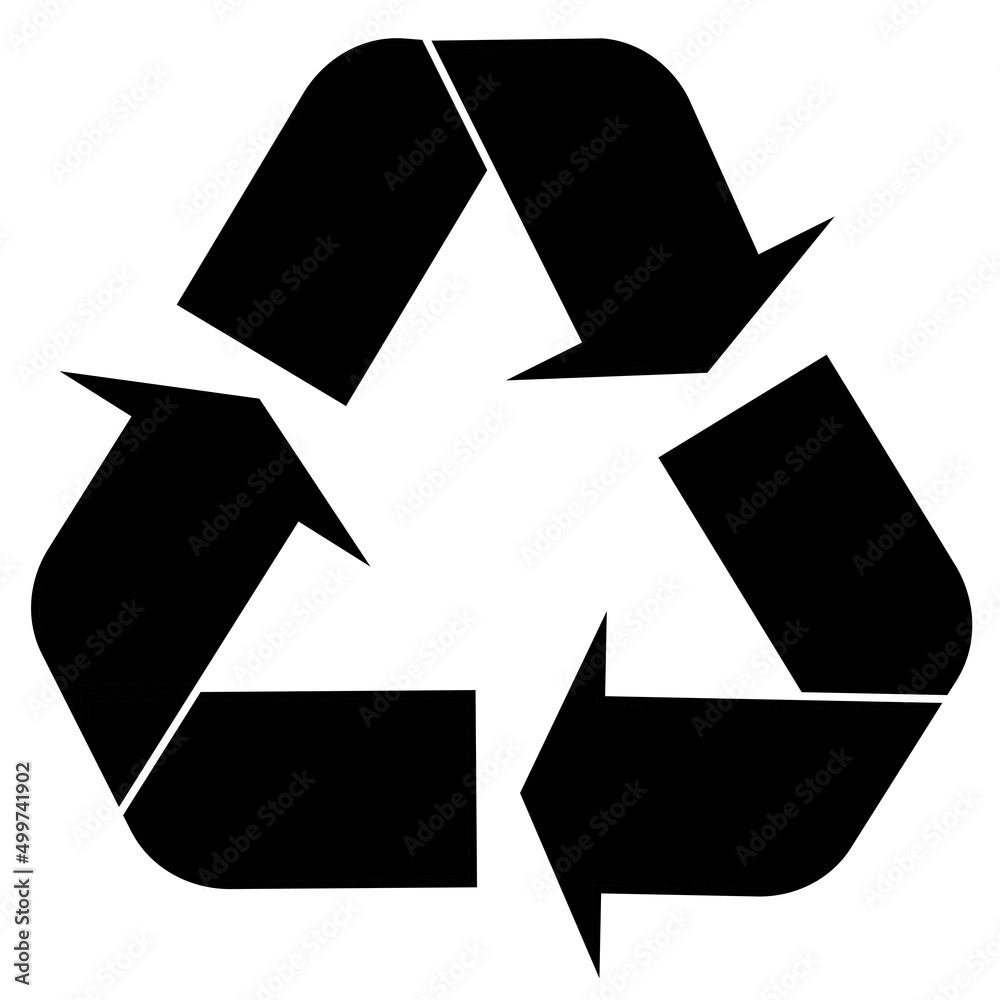 symbol icon Recycling in a black triangular bin. symbol icon Recycling in a black triangular bin.