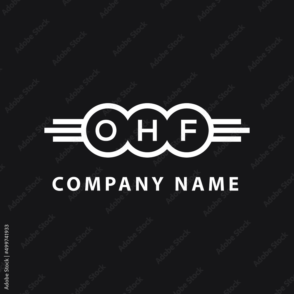 OHF letter logo design on black background. OHF  creative initials letter logo concept. OHF letter design.