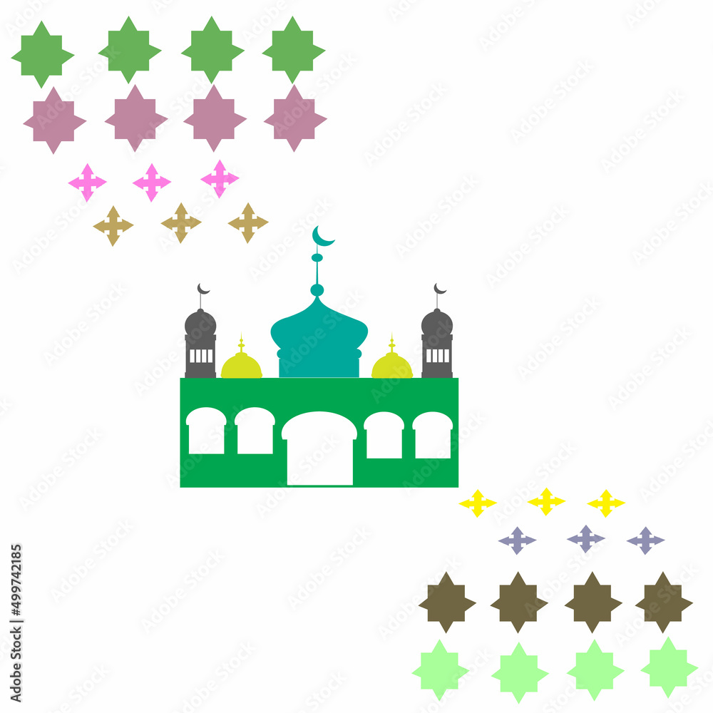 Taj mahal vector illustration mosque ornament ramadan.Fit for background ramadan islamic kareem.