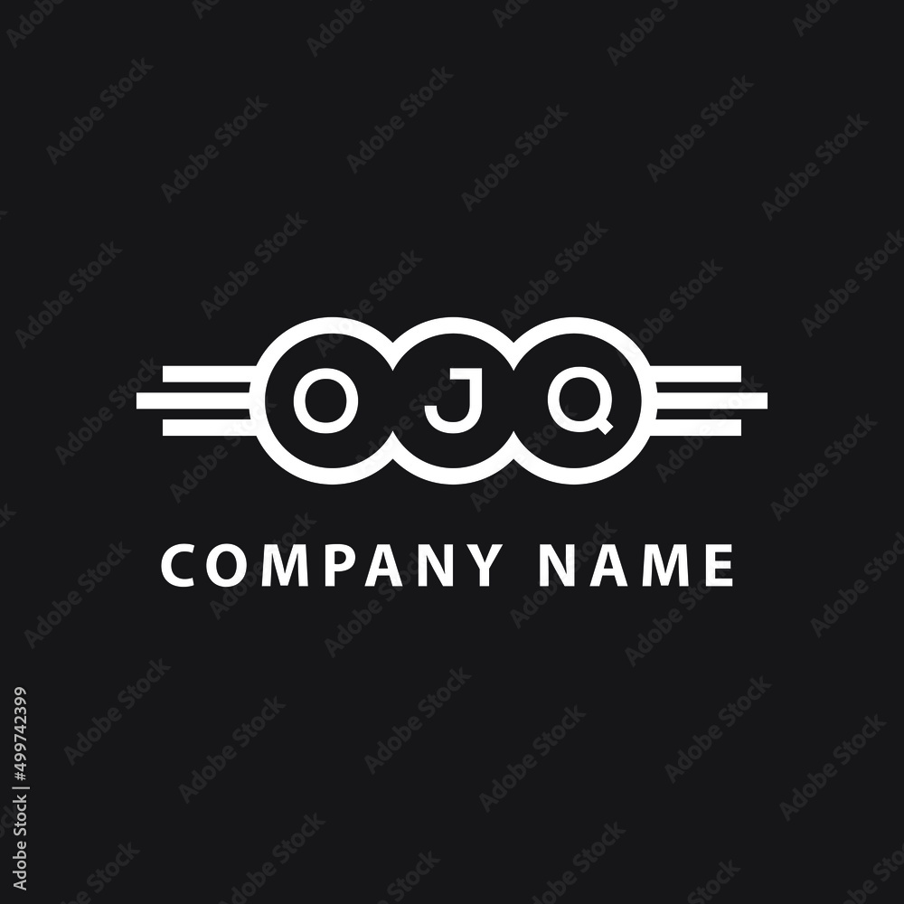 OJQ letter logo design on black background. OJQ  creative initials letter logo concept. OJQ letter design.