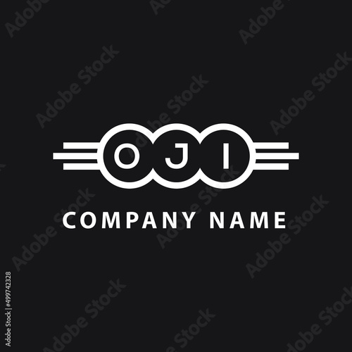 OJI letter logo design on black background. OJI creative  initials letter logo concept. OJI letter design. photo