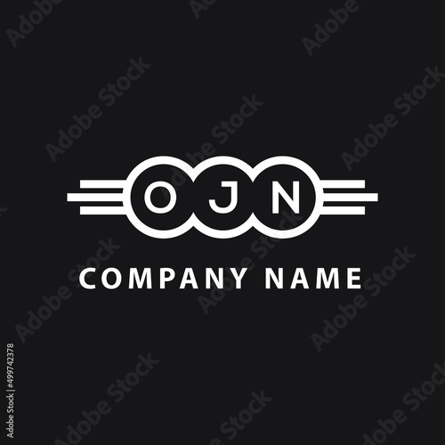 OJN letter logo design on black background. OJN  creative initials letter logo concept. OJN letter design. photo